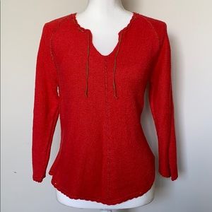 Susan Bristol Red/Orange Sweater EUC SZ M
